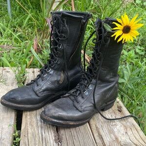 Harley-Davidson Black Leather Boots with Lace-Up